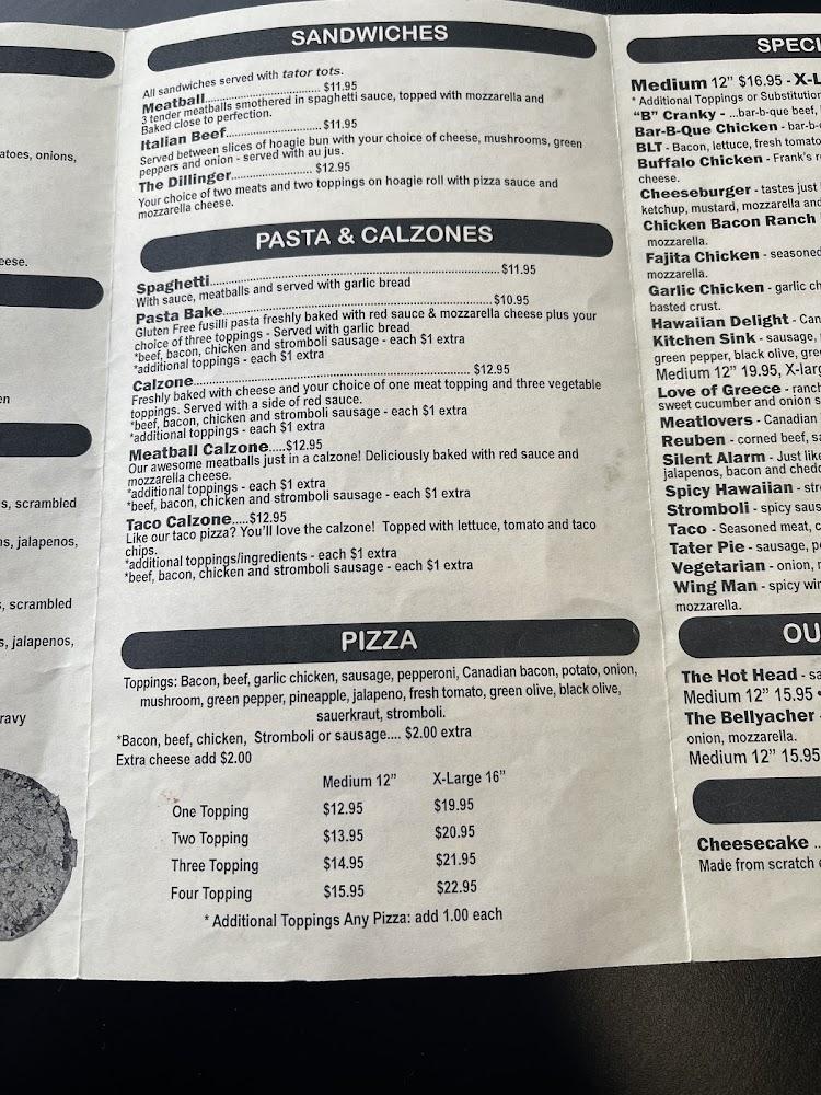 Cranky Hanks Pizza Bank Menu image 3